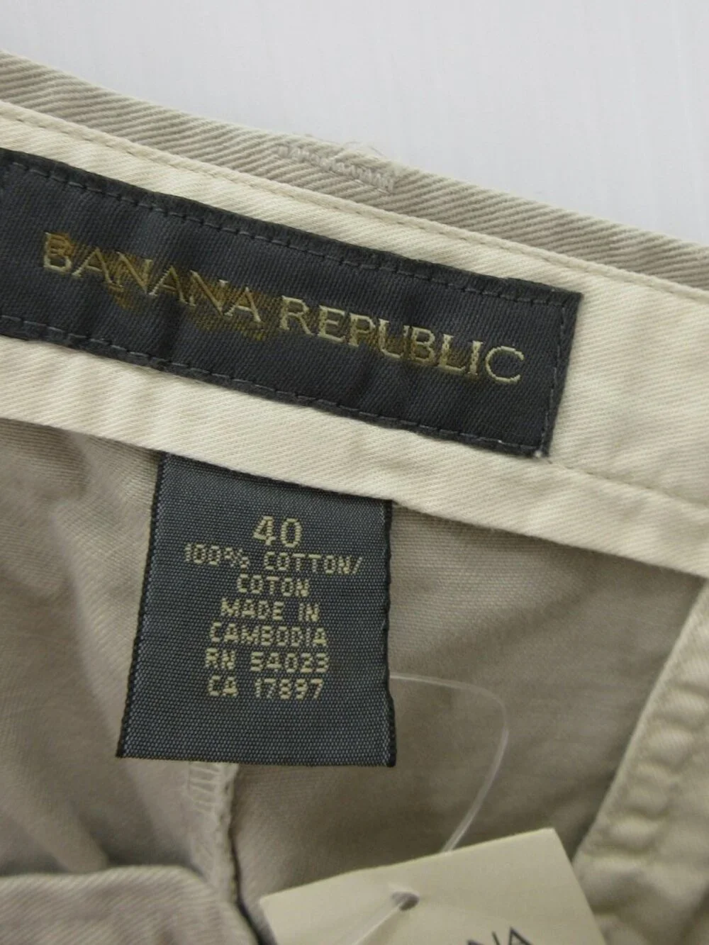 VGT Banana Republic Shorts 40 Khaki Chino Preppy Canvas 7